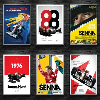 F1 Pôster De Imagem Ayrton Senna E Estampas Fórmula Mclaren Campeão Mundial De Arte De Parede Pintura Em Tela Decoração De Sala Moderna