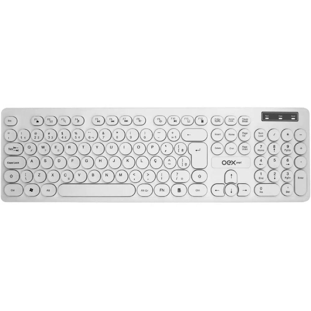 Teclado Com Fio USB Pop Slim Teclas Redondas ABNT2 TC400 OEX