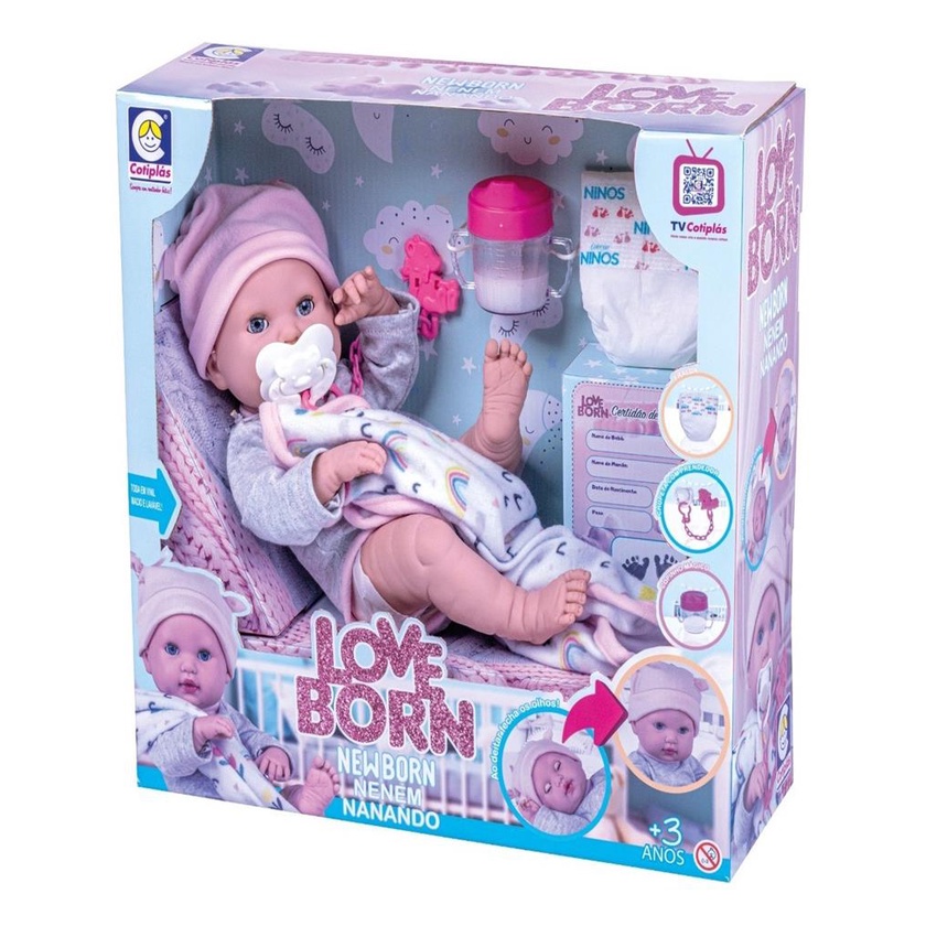 Roupa Para Boneca Bebê Reborn Com Touca Urso Rosa - Shiny Toys