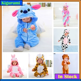 Inflant Rompers Recém-Nascidos Kigurumi Winter Animal Onesie Kids Jumpsuit Boys Meninas Macacão Baby Stitch Vaca Unicórnio Pijama Leão
