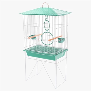 Gaiola Viveiro para calopsita MAIS ACESSORIO UM JOGO DE ARGOLA COLORIDA mansa teto plástico na cor Verde Tiffany OpçãoPet