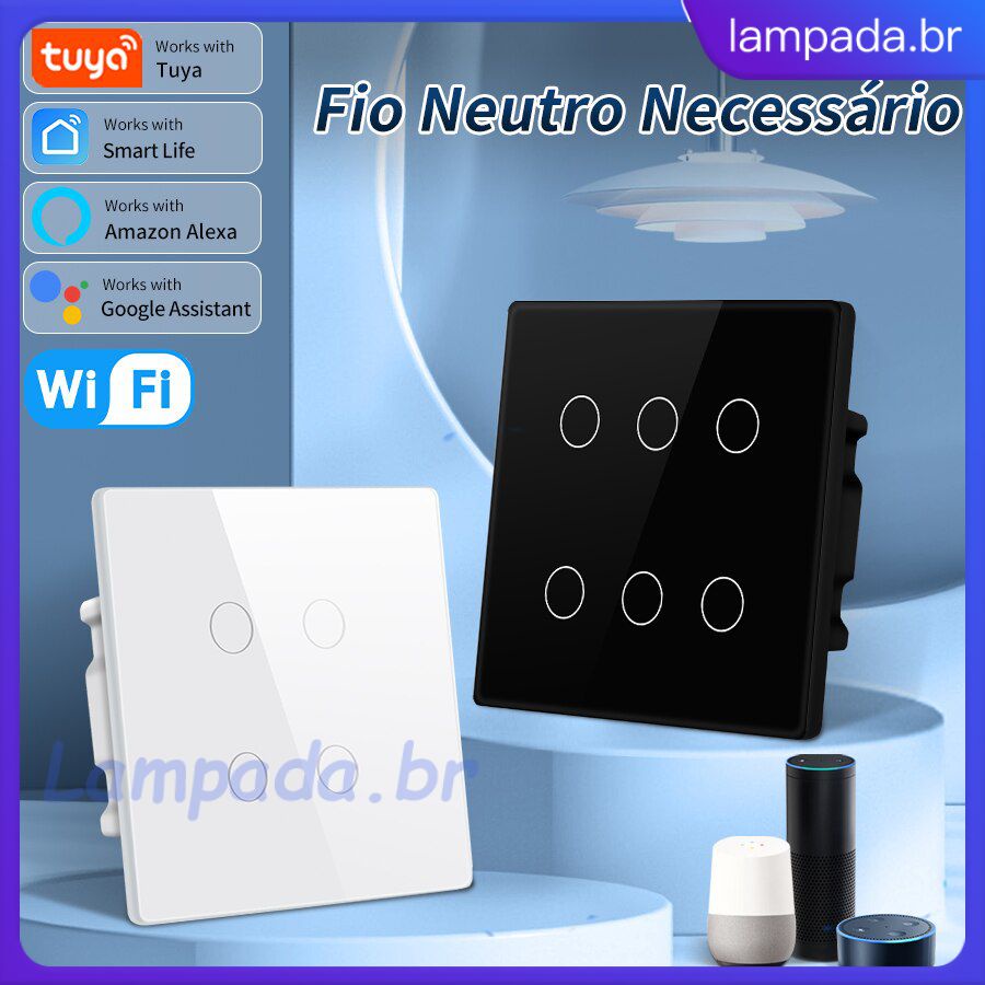 Wifi interruptor inteligente ac 110-220v brasil painel de toque