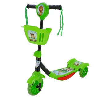 Patinete Infantil 3 Rodas Menino Cesta Música Luz