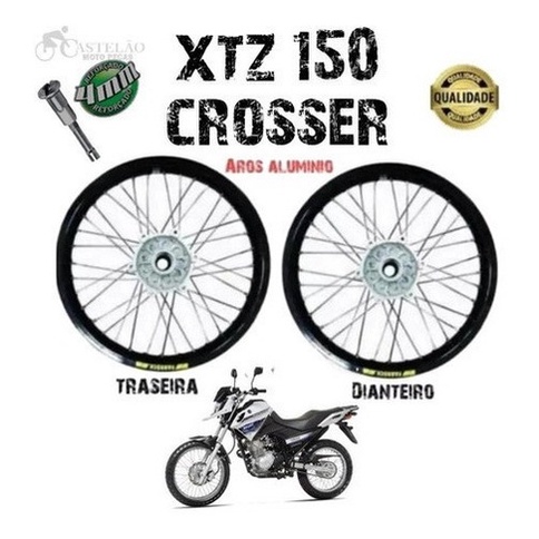 Par Roda Montada yamaha Xtz 150 Crosser Aros Preto