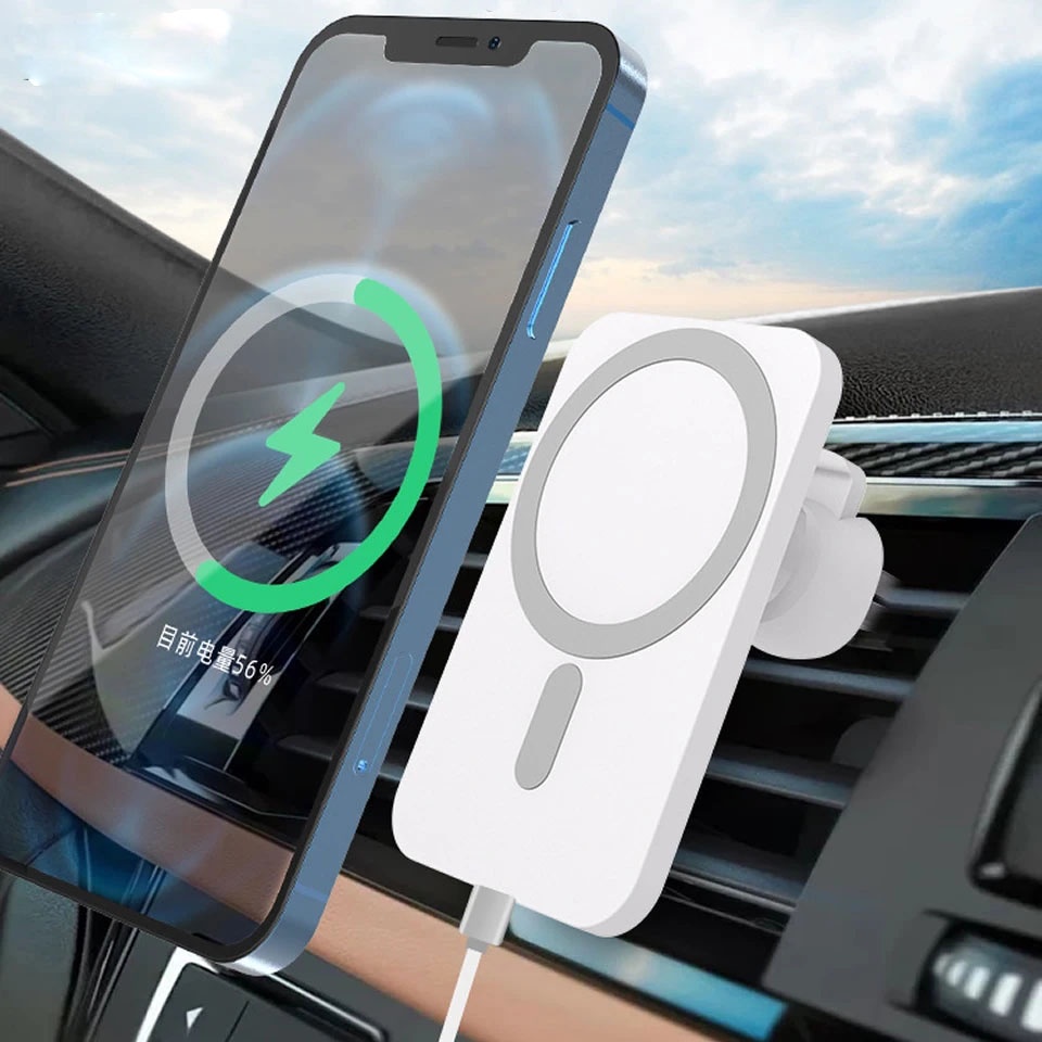 Suporte Magnético Para Carro Magsafe iPhone 12 13 14 Pro Max Acessórios 15w Carregador Rápido Qi Sem Fio Carros Smartphone