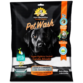 Tapete Higiênico Lavável P/cães Carvão Ativado Petwash 98X87cm - G
