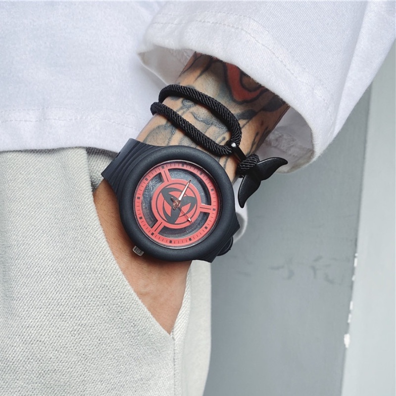 Anime Naruto Watch Ninja Akatsuki Itachi Kakashi Sharingan Cosplay Relógios Analógicos De Moda Esportiva