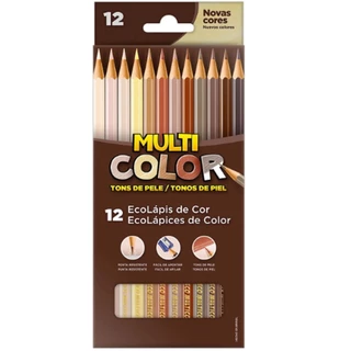 Lápis De Cor 12 Cores Multicolor Resistente Tons de Pele Cores Fortes em Oferta na Shopee