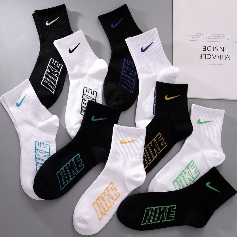 # 5 Pares All-Meias Esportivas De Moda Street College Style Mid Tube Socks Para Homens Mulheres