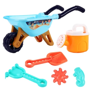 1 Conjunto 6 Pcs Kids Wheelbarrow Plastic Brinquedos De Verão Areia Para Crianças Educativos Infantis ,