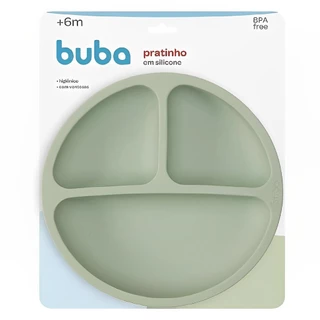 Pratinho Verde Em Silicone Com Ventosas 15632 - Buba