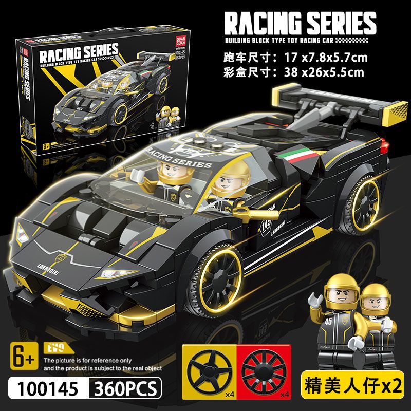 Blocos de construção Lamborghini Montagem de modelos de carros Ferrari Sports Car Boy Toys Lego Matching Bugatti