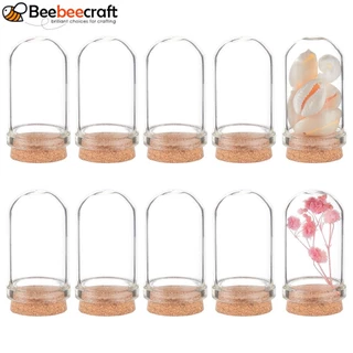 1 Caixa 20Pcs Cúpula De Vidro Cloche Tampa Frasco De Sino Com Base De Cortiça Para Casa De Bonecas Decoração De Expositor De Flores Secas 44,5x25mm Capacidade : 9ml (0,30fl . oz)