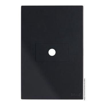 Placa com Furo Antena TV 4x2 - Recta Black Satin Fosco