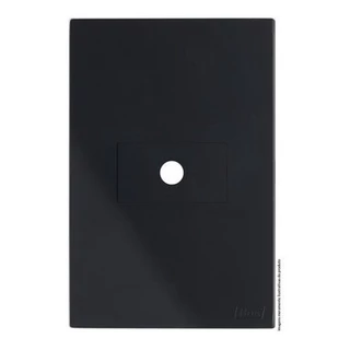 Placa com Furo Antena TV 4x2 - Recta Black Satin Fosco