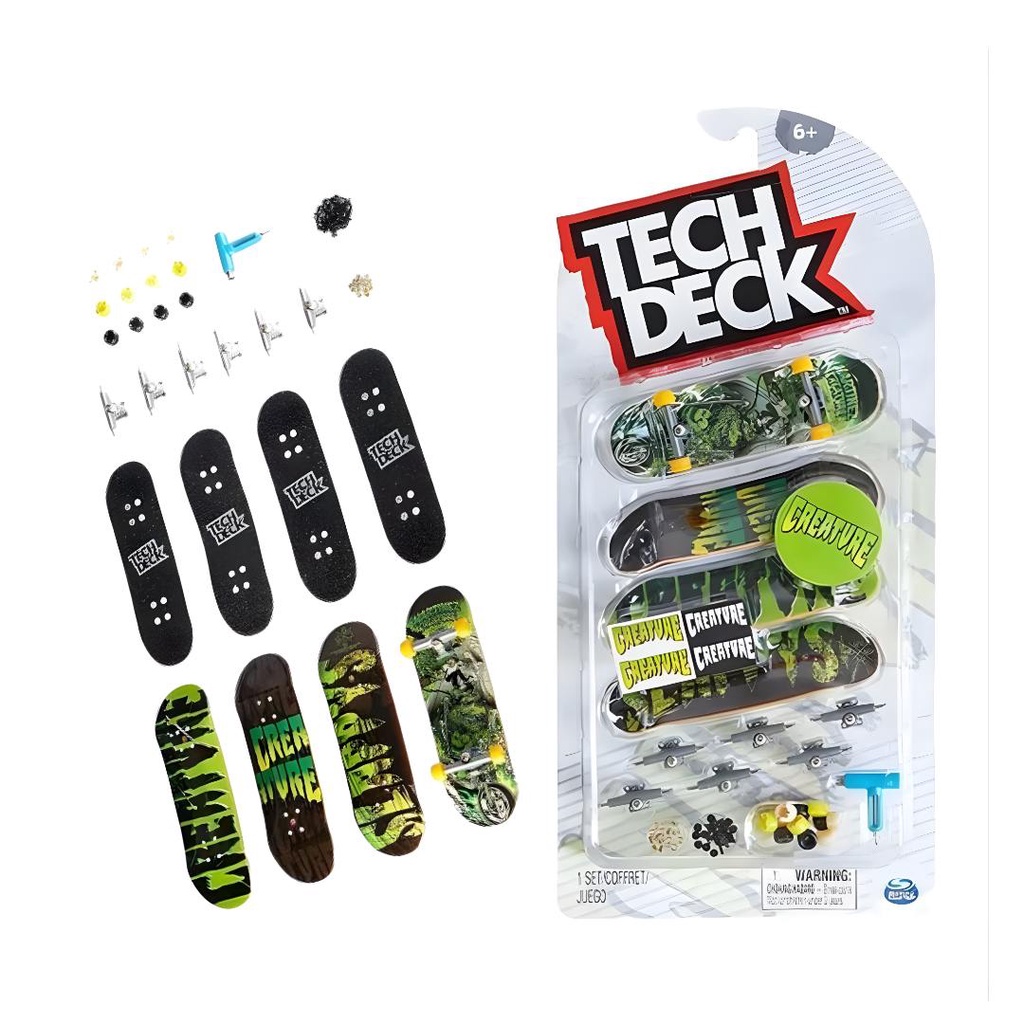 Kit 6 Skate De Dedo Mini Fingerboard C/ Acessórios Tech Deck