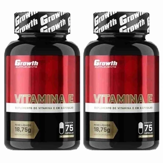 Vitamina E 75 Cápsulas Growth Supplements Kit 2 Potes
