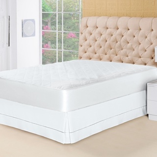 Protetor Capa De Colchao Impermeavel Cama Casal Padrao Branc