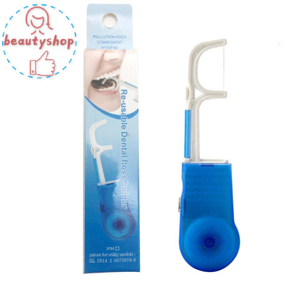 Dental Floss Holder Plastic 30m Dental Floss Replaceable Dental Floss