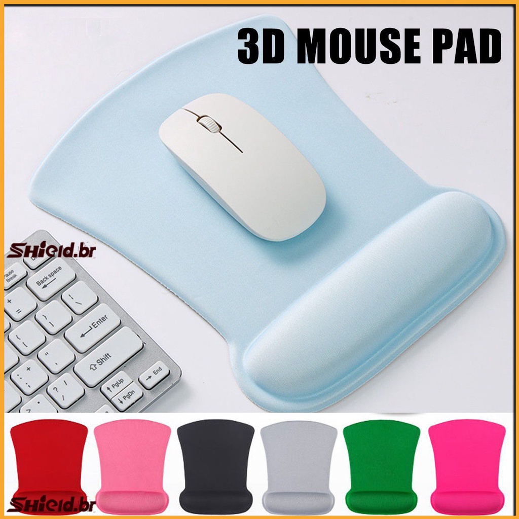 Mouse Pad Ergonômico Com Apoio De Punho 3d Silicone Antiderrapante Com ...