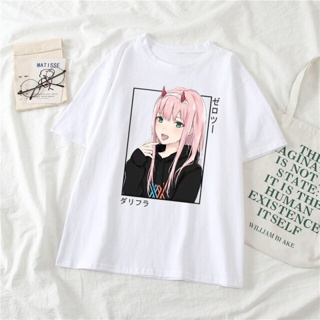 Camiseta ALGODÃO preta Anime Zero Two Darling in the Franxx