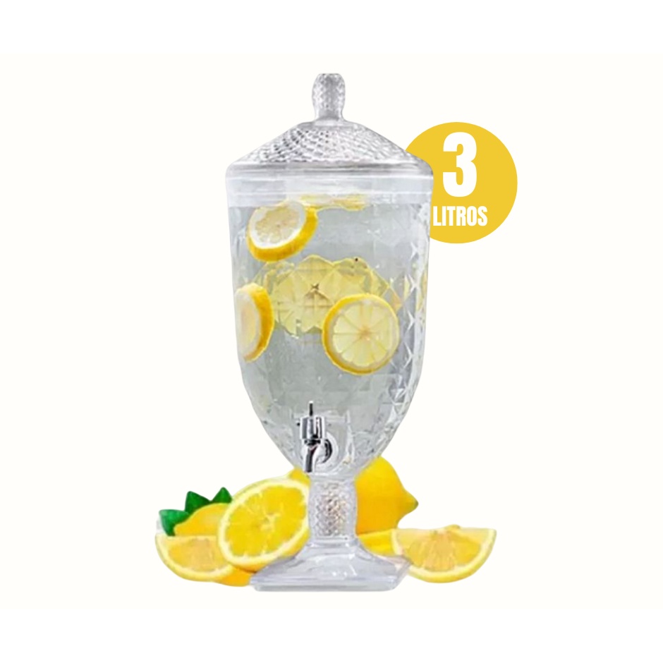 Suqueira De Acrílico Suporte Dispenser Com Torneira 3 Litros