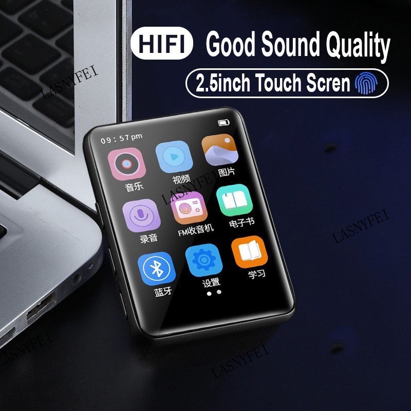 Tela Sensível Ao Toque MP3 Player De Música Bluetooth 5.0 Mini Walkman 2.5 Inch FM Gravador De Mídia De Rádio MP4