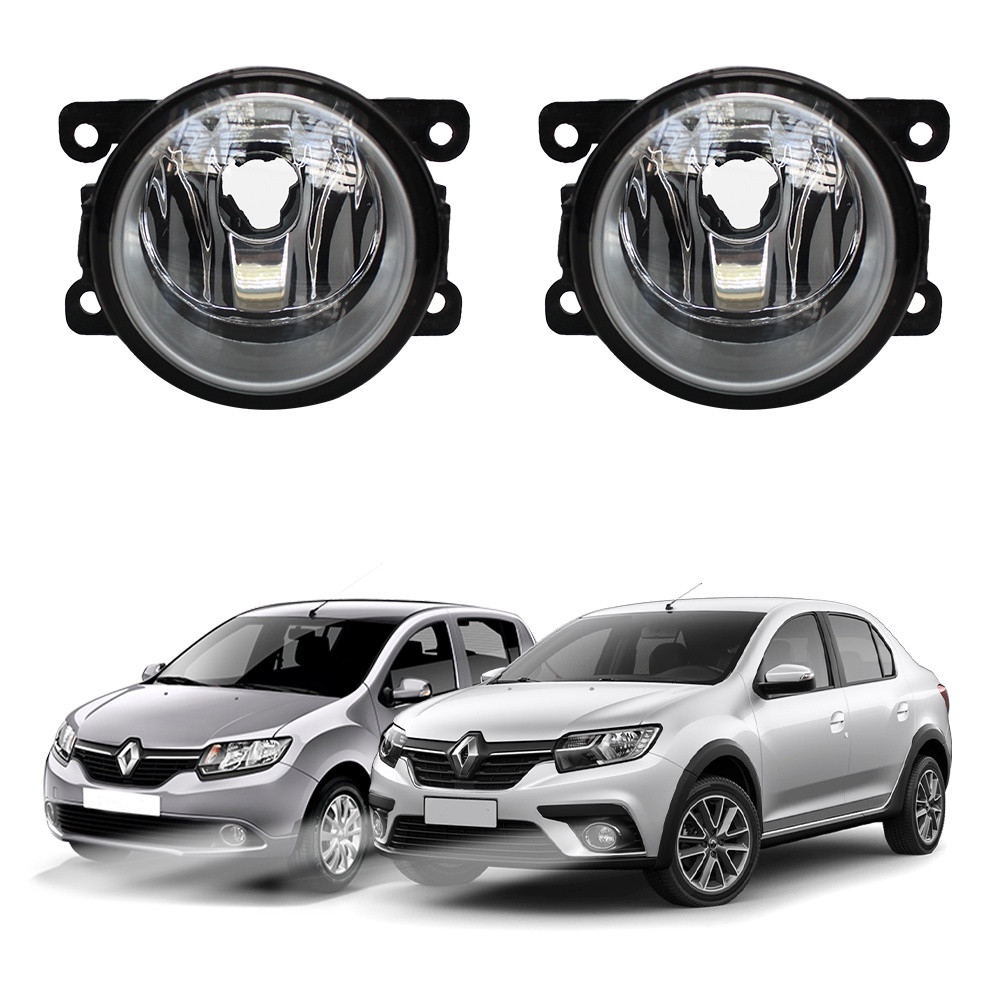 Farol de Milha Logan Sandero 2014 a 2023 Par Farol Auxiliar de Carro ...