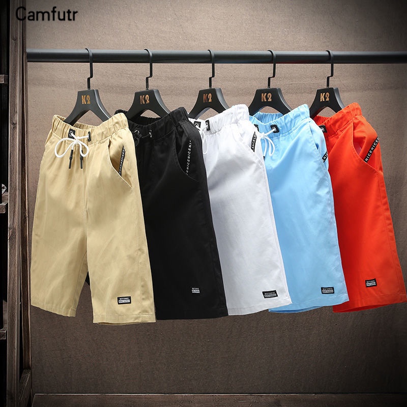 Seluar Pendek Lelaki Shorts Masculinos 100 % Algodão Calças Curtas Casuais Com Bolso Traseiro