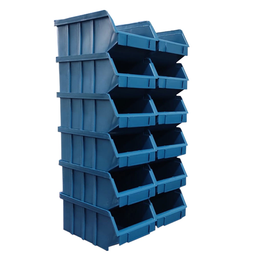 Kit Com 12 Gaveteiros de Plástico Organizador Bin Nº 3 - Azul