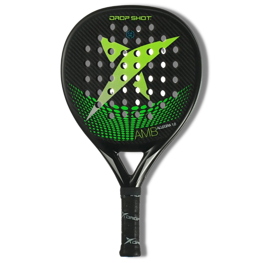 Raquette De Padel Drop Shot Allegra 1.0 - Format Larme, équilibre Moyen, Fibre Carbon 3000, Noyau EVA Pro, Pour Joueurs Avancés