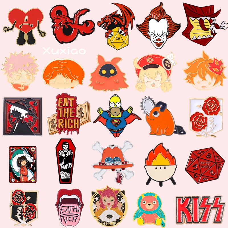 Broche Periférico Criativo De Esmalte Anime Vermelho Mochila De Crachá Para Amigos