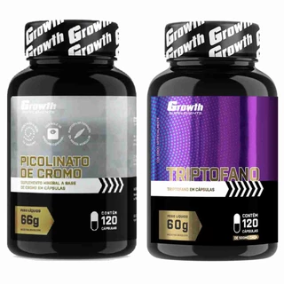 Kit Cromo Picolinato 120 Caps + Triptofano 120 Caps Growth