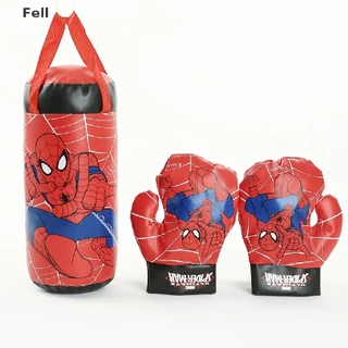 [Fel] Spiderman Kids Figure Toy Gloves Sandbag Suit Birthday Gifts Boxing Outdoor Spor COD