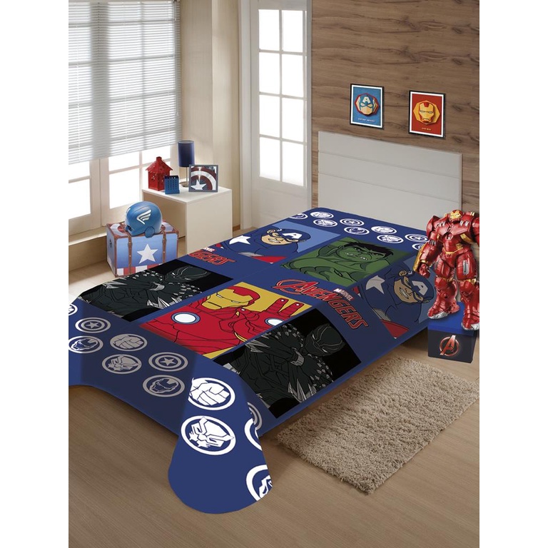 Manta Marvel Fun Vingadores Licenciado - Jolitex Ternille 