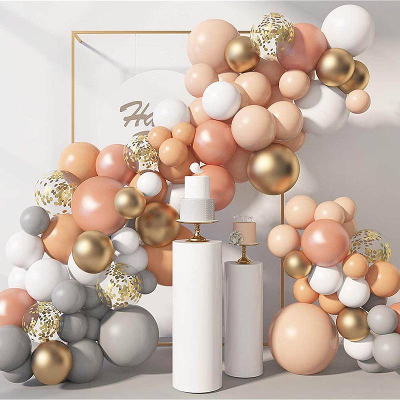 129PCS/Set Balloon Garland Nude Rose Gold Matte Balloons Arco Para A Festa De Aniversário De Casamento Decoração Da Ano Novo