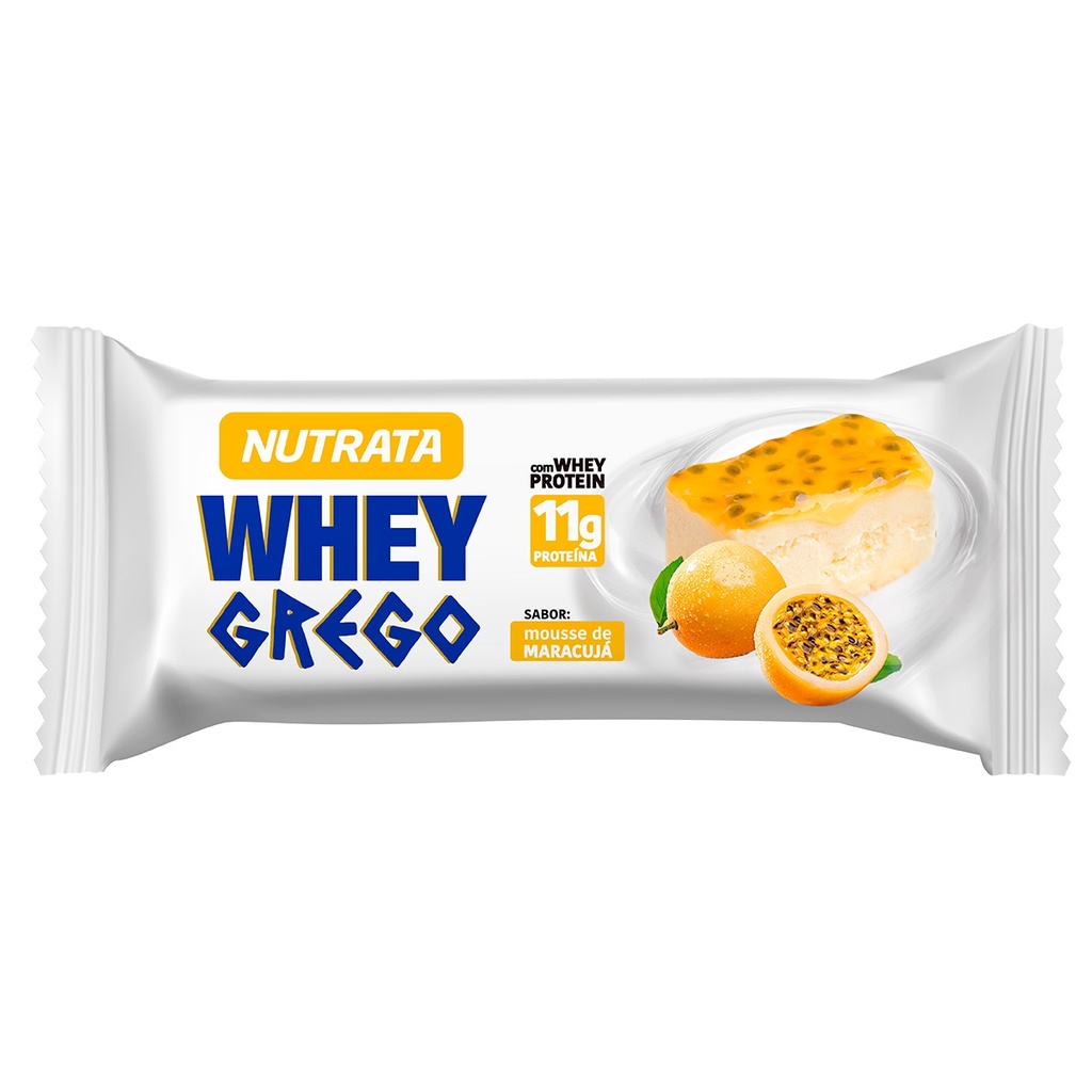 Grego Bar Sabor Mousse de Maracujá 40g – Nutrata – Whey Protein