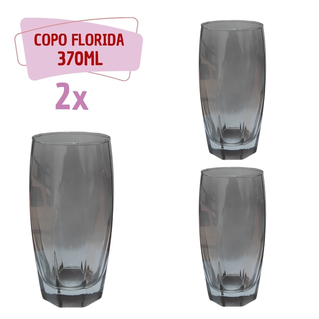 Kit Copos De Vidro Ml Cinza Florida Agua Suco Vinho Un Shopee Brasil