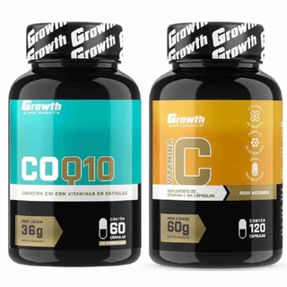 Kit Coenzima Q10 60 Caps + Vitamina C 120 Caps Growth