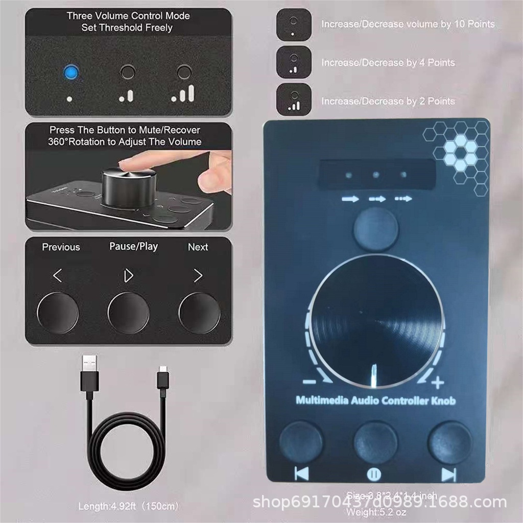 Botão De Controle De Volume USB Controlador Do Alto-Falante Computador ...