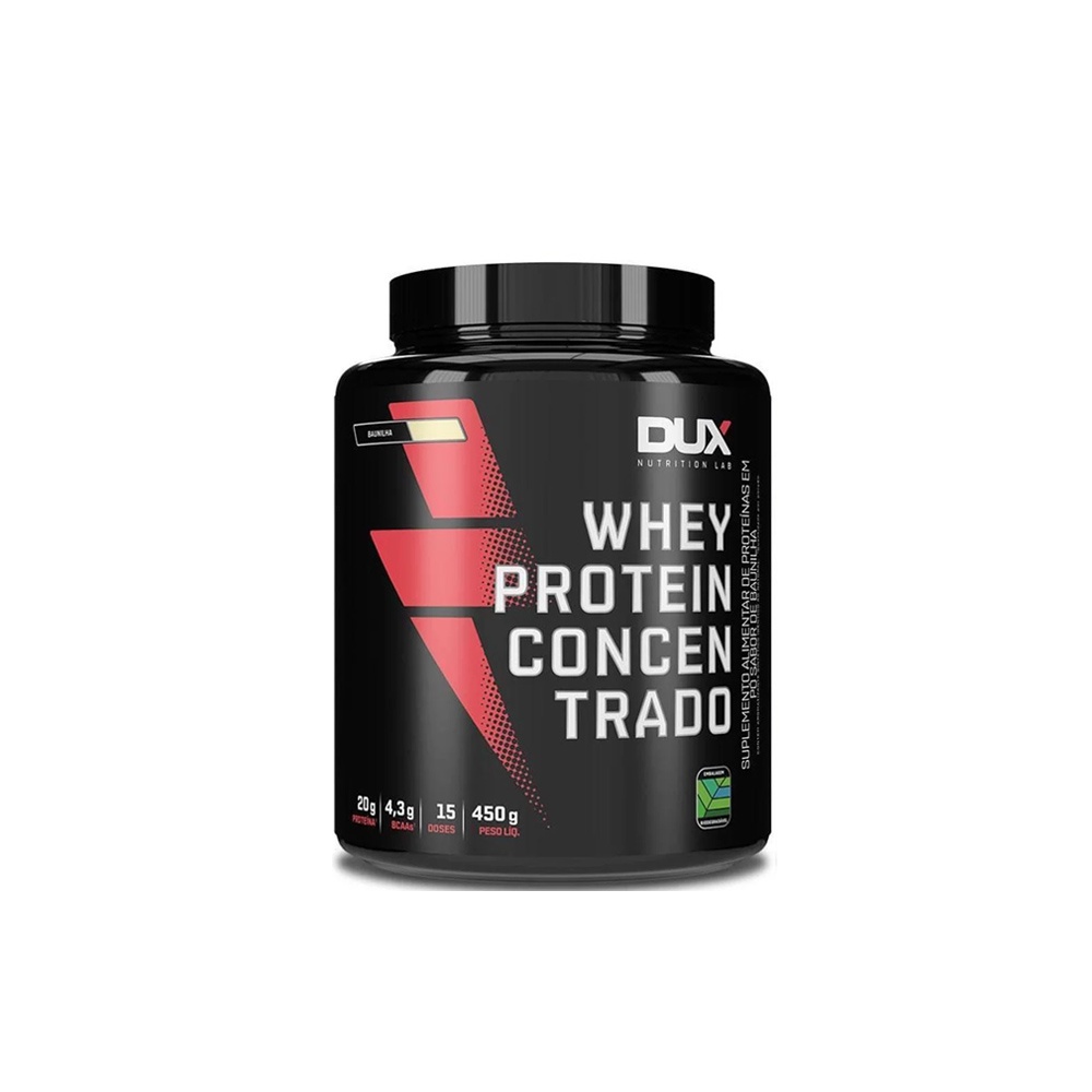Whey Protein Concentrado Baunilha Pote 450g – Dux Nutrition