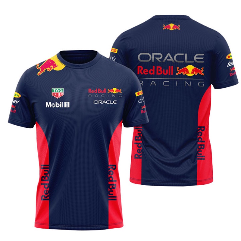 Red Bull 2023 F1 Camiseta Masculina Casual Respirável Estampa De Touro/Fórmula 1/Verão Grande 6XL
