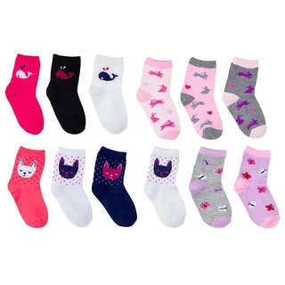 Kit 12 Pares de Meia Infantil Menina Feminina