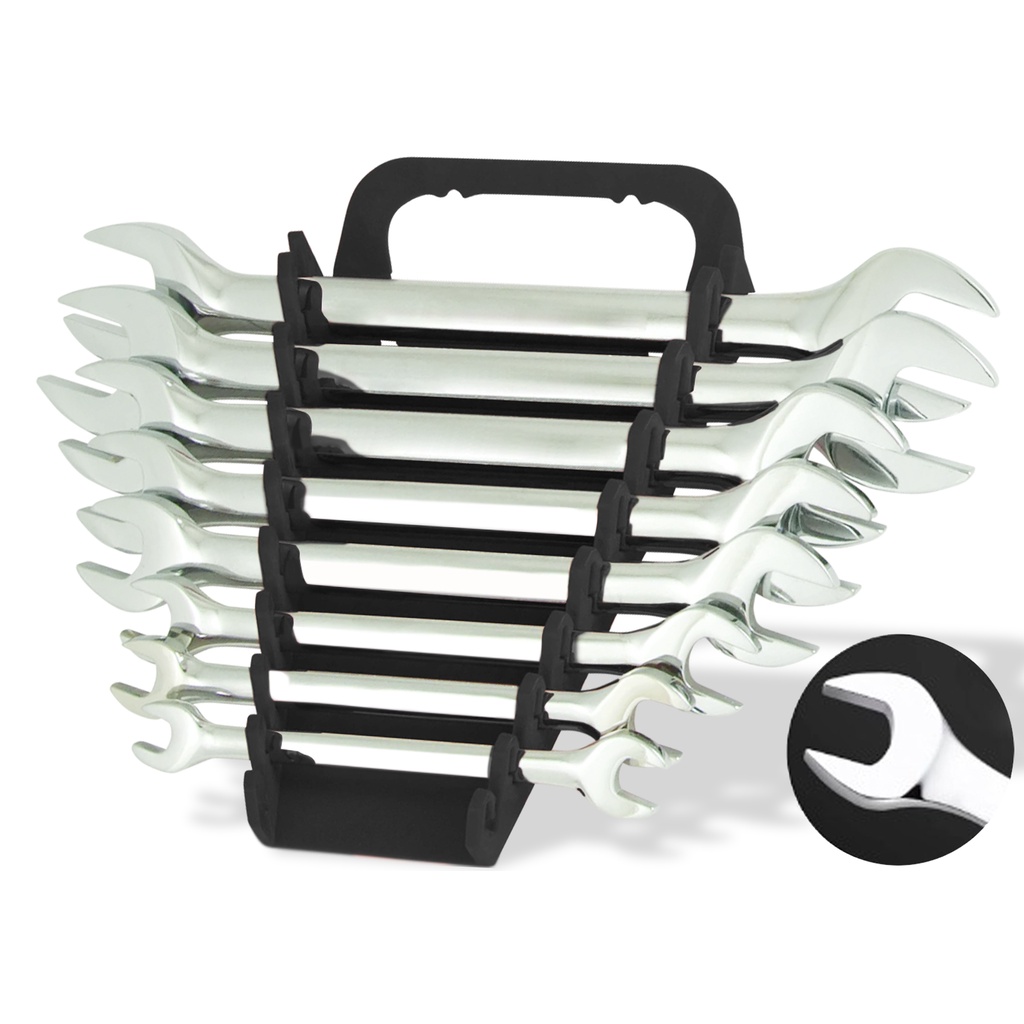 JOGO 8 PECAS CHAVE FIXA ACO CARBONO CROMADO 6X7 TO 20X22MM - GYFACR80K