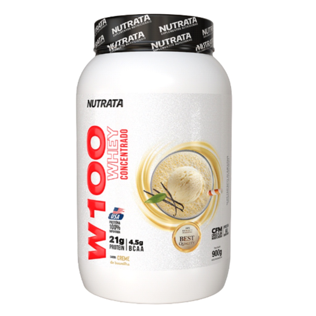 Suplemento Alimentar Nutrata W100 Whey Creme De Baunilha C/ 900g