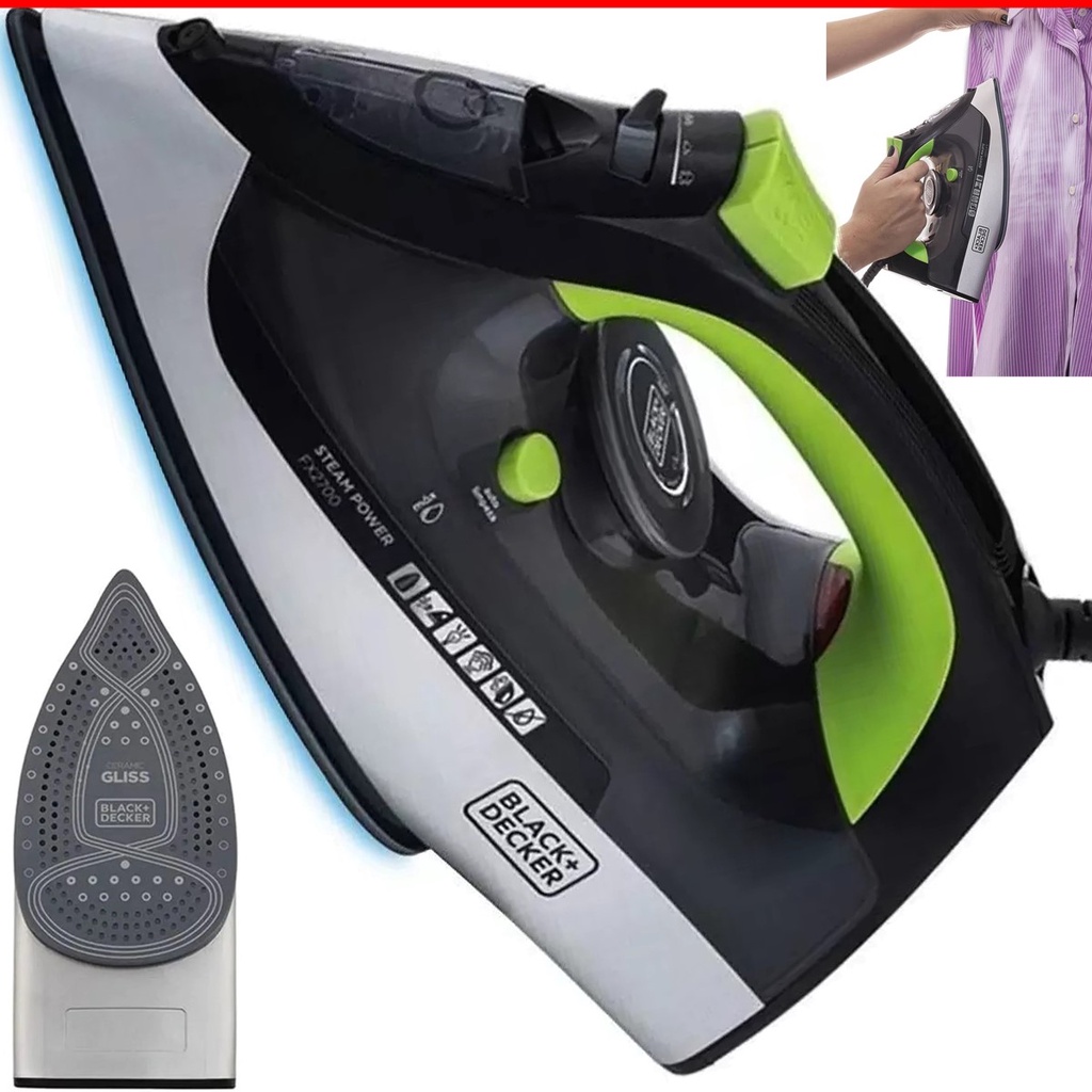 Ferro De Passar Roupa BLACK+DECKER A Vapor 1200w FX2700 COM ANTIGOTEJAMENTO Auto Limpeza Vapor Extra