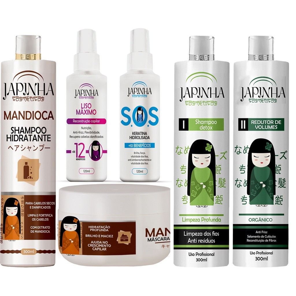 Kit Progressiva + Hidratação + Desemborrachante Japinha