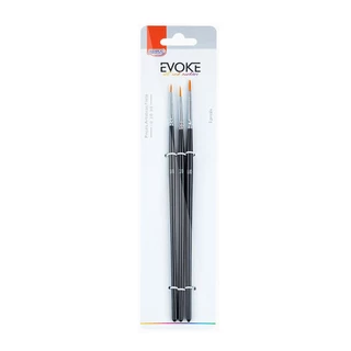 Kit Pincel artistico redondo cabo curto (filete) - n.3/0,2/0,1/0 - Blister c/ 3 unidades