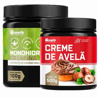 Kit Creatina 100g Monohidratada + Creme Avelã 500g Growth