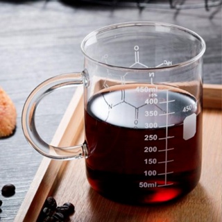Canecas De Café Graduadas De Vidro Com Cafeína Borosilicato Chávena Cabo Resistente A Altas Temperaturas
